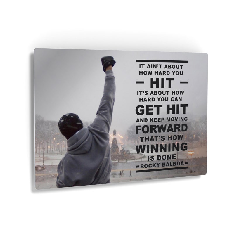 Rocky Balboa Scene Metal Wall Art Motivational Quote Keep Etsy