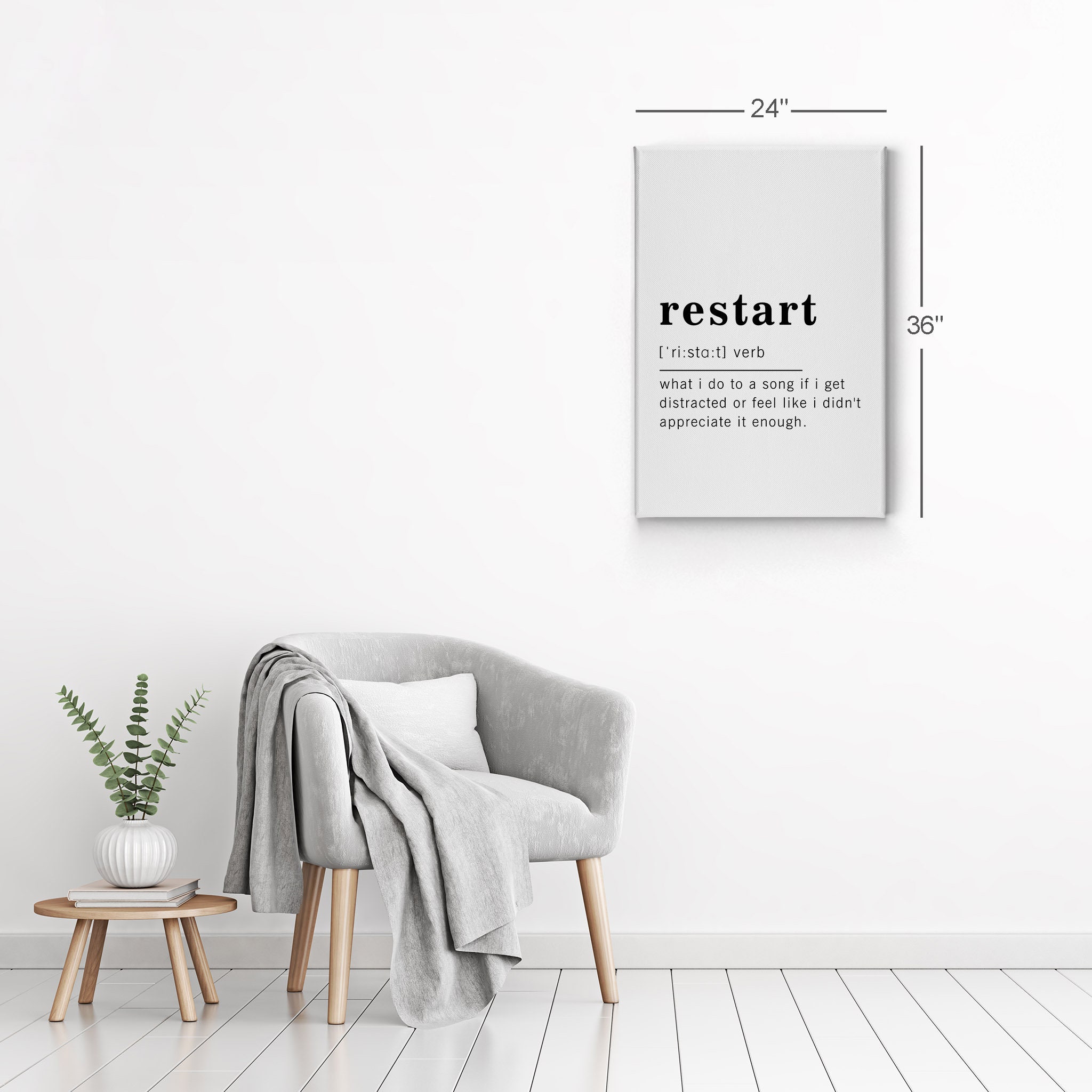 Funny verb noun dictionary definition of restart canvas print etsy