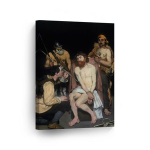 Jesus Mocked by the Soldiers by Edouard Manet Reproduction Canvas Wall Art Print Christian Jesus Christ Home Decor Office Home Decor