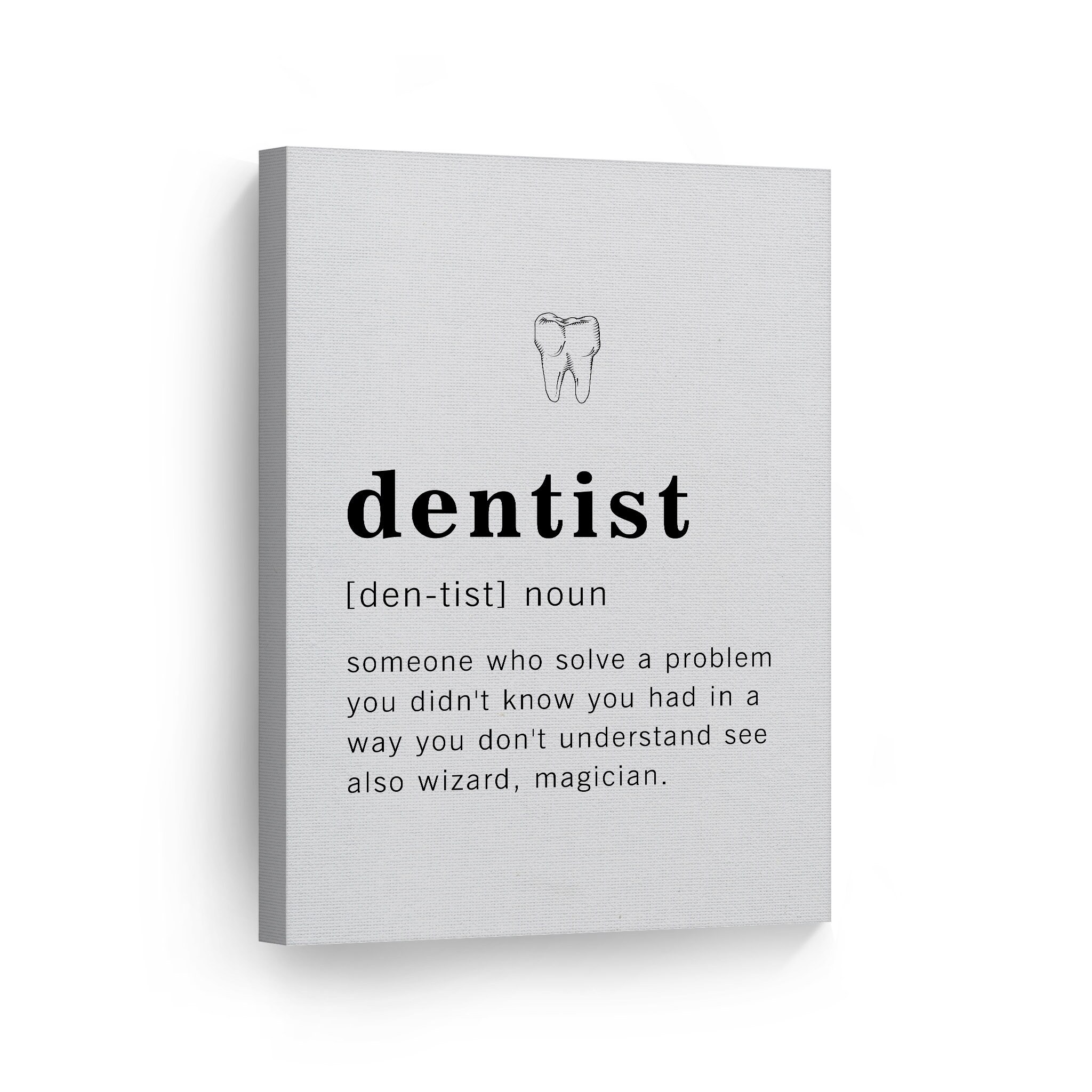 Funny Noun Dictionary Definition of Dentist Canvas Print Etsy