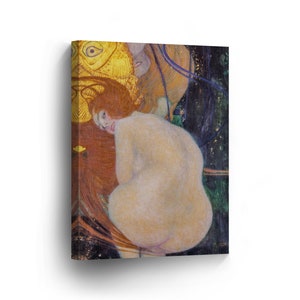 Goldfish by Gustav Klimt Canvas Print Wall Art Famous Art Painting Reproduction Fine Art Oil Paintings Modern Art Stretched Ready to Hang