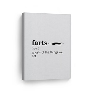 Noun Dictionary Definition of Farts Funny Quote Saying Canvas Print Funny Bathroom Sign Toilet Bathroom Wall Decor Wall Art Ready to Hang