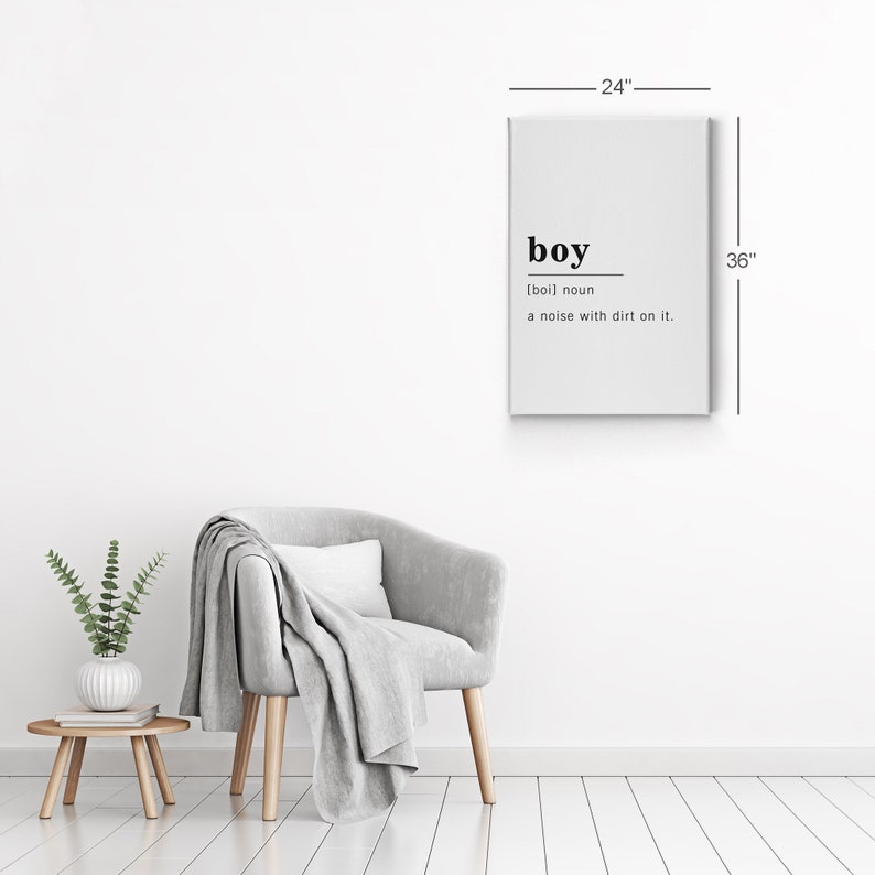 Funny Noun Dictionary Definition of Boy Canvas Print Etsy