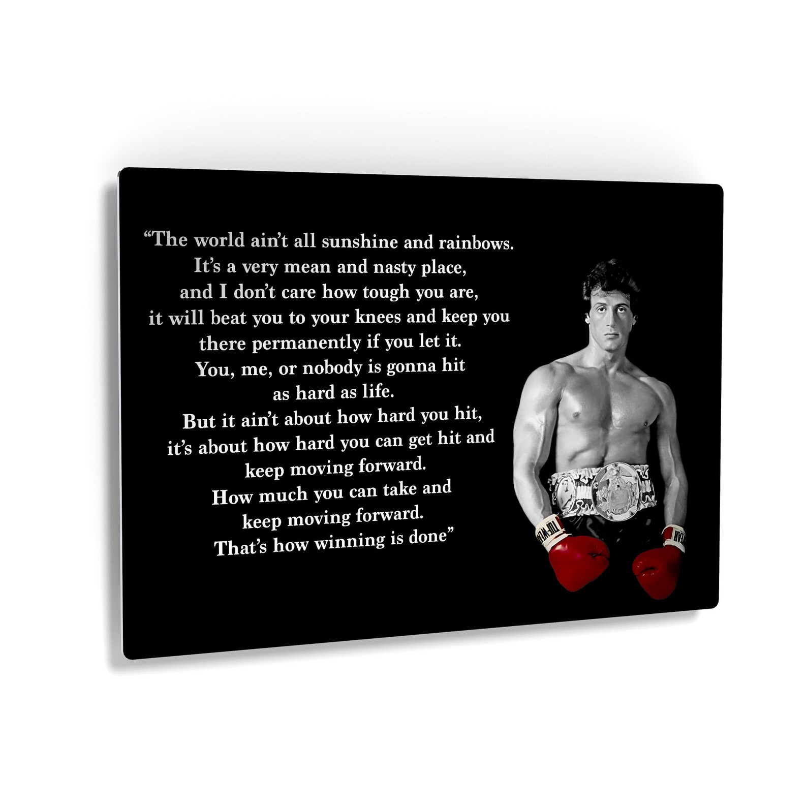 Rocky Balboa Motivational Quote Metal Print Wall Art Hope Etsy