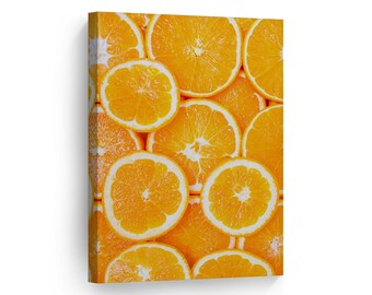 Tasty Slices of Orange Citrus Fruit Kitchen Canvas Wall Art Print Restaurant Cafe Dining Room Farmhouse Decor Modern Kitchen Decor