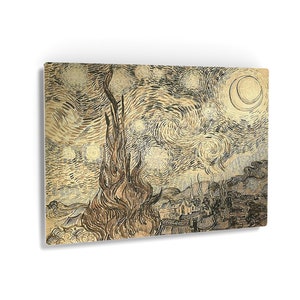 Vincent Van Gogh Cypresses in Starry Night a reed pen drawing 1889 Metal Print Classic Wall Art Wall Decor Artwork Modern Art Ready to Hang