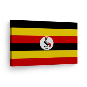 Uganda Flag CANVAS or METAL Wall Art Print Country Flags Office Living Room Dorm Bedroom Kitchen Sports Club Bar Decor Modern Home Decor