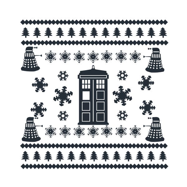 Police Box Ugly Christmas Sweater SVG Digital Download Cut File