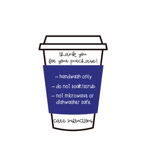 Cup Care Instructions Digital Download Cut Files