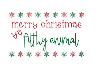 Feliz Navidad Ya Filthy Animal SVG Descarga digital Archivos cortados