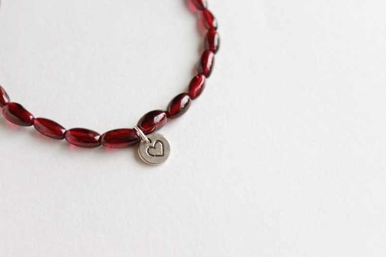 Garnet and Silver Bracelet