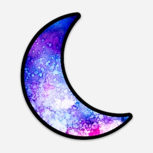 Crescent Moon, Vinyl Sticker, Water Bottle Sticker, Bumper Sticker, Waterproof Sticker, Laptop Decal, Stocking Stuffer, Small Gift