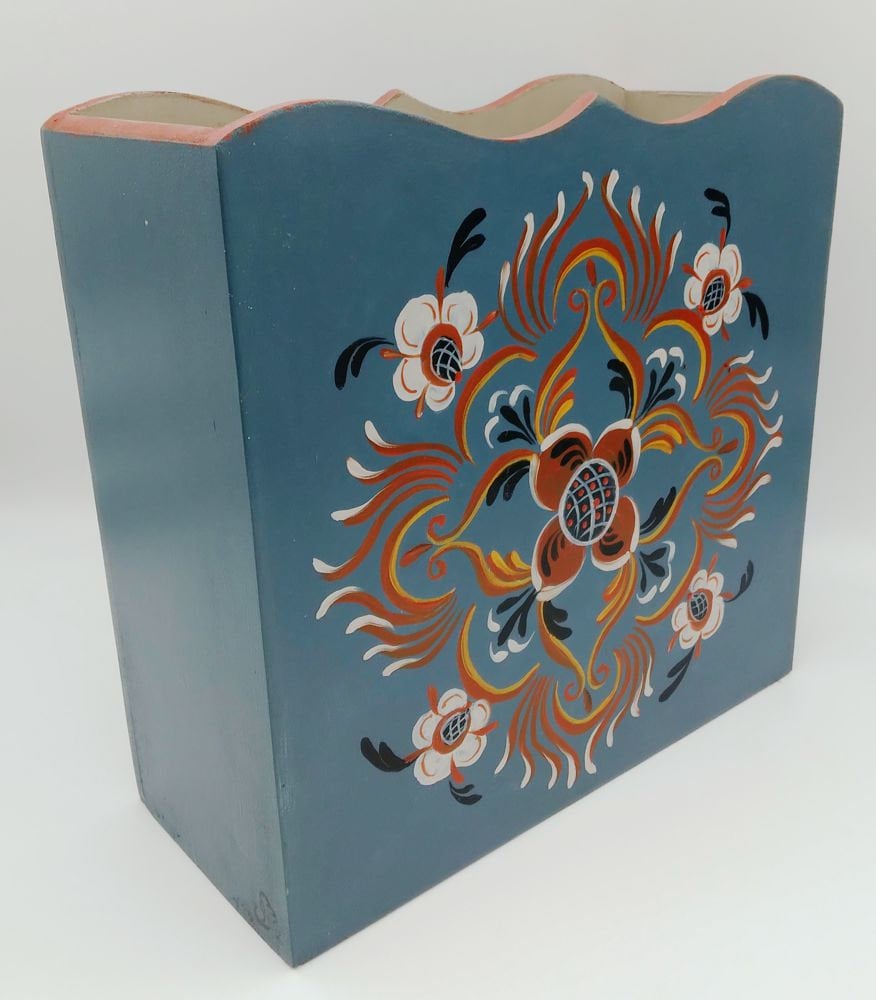 Steel Blue Old Style Rosemaling Letter Box - Etsy