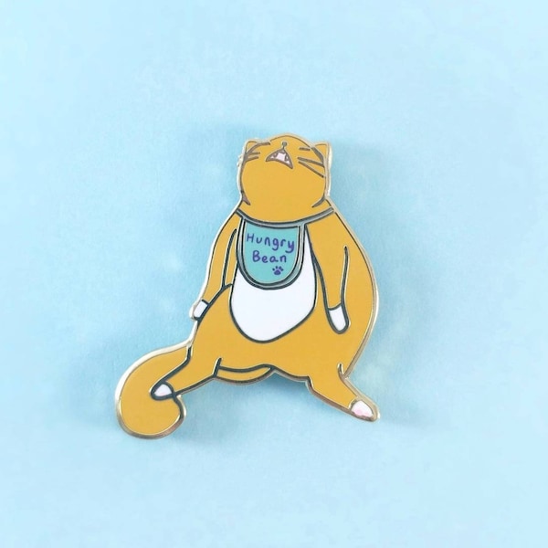 Whining Hungry Cat Enamel Pin - Hard Enamel