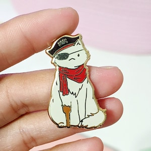 Piraat kat emaille pins