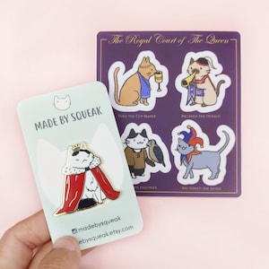 Queen Cat - Enamel Pin and Sticker Set