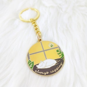 Always Napping Keychain - Cat Napping and Sleepytime