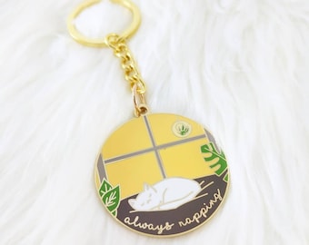 Always Napping Keychain - Cat Napping and Sleepytime