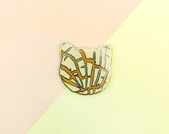 Concha Cat Enamel Pin - Sweet Bread Shaped Cat