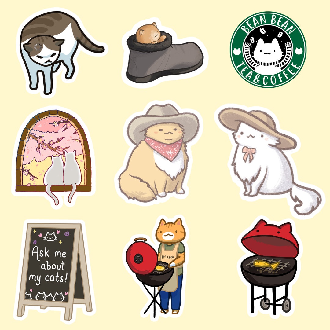 More Matte Cat Stickers - Etsy