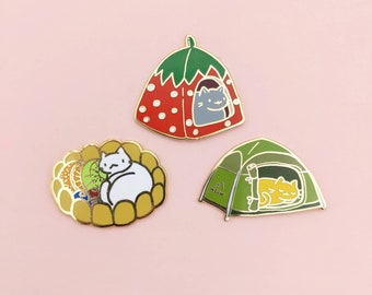 Cat Houses Enamel Pins