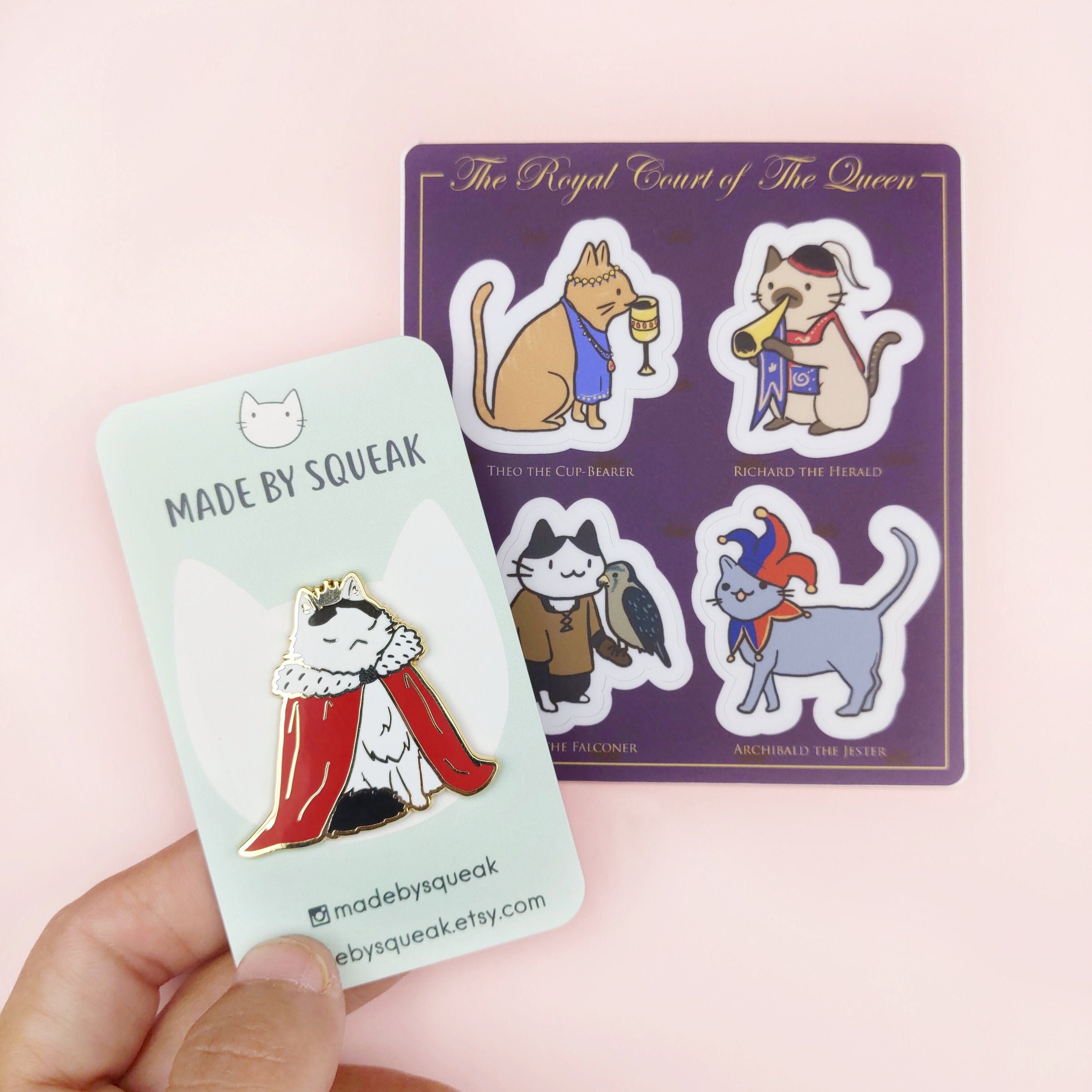 Queen Cat - Enamel Pin and Sticker Set