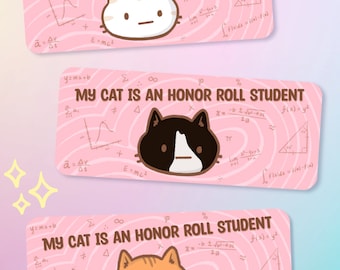 Honor Roll Cat - Magnetic Bumper Sticker!