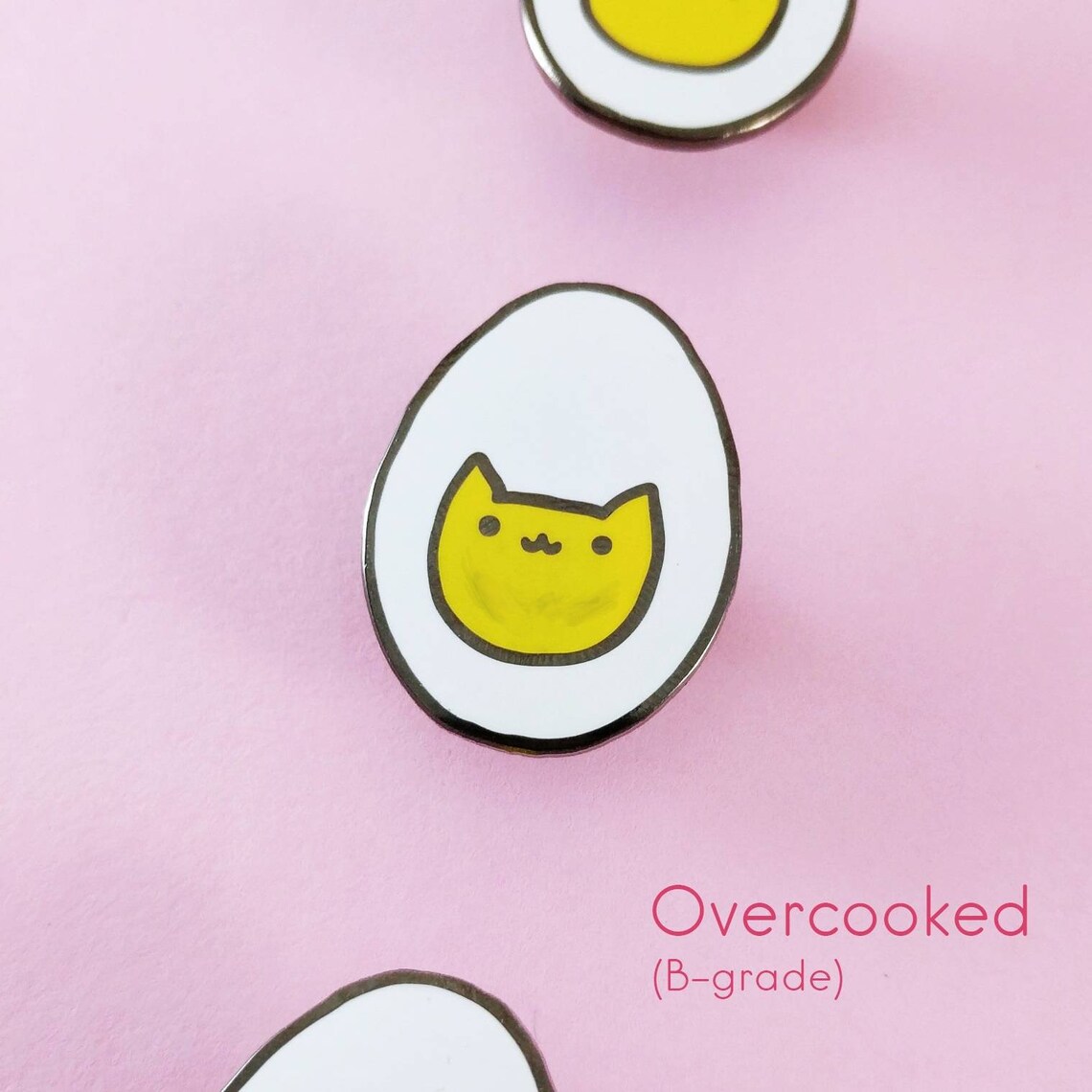Hardy the Hard Boiled Egg Cat Enamel Pin Cute Cats and Food Etsy UK