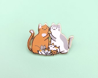 Cat Family Enamel Pin