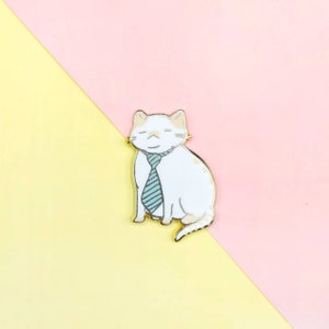 Tired Office Cat Enamel Pin