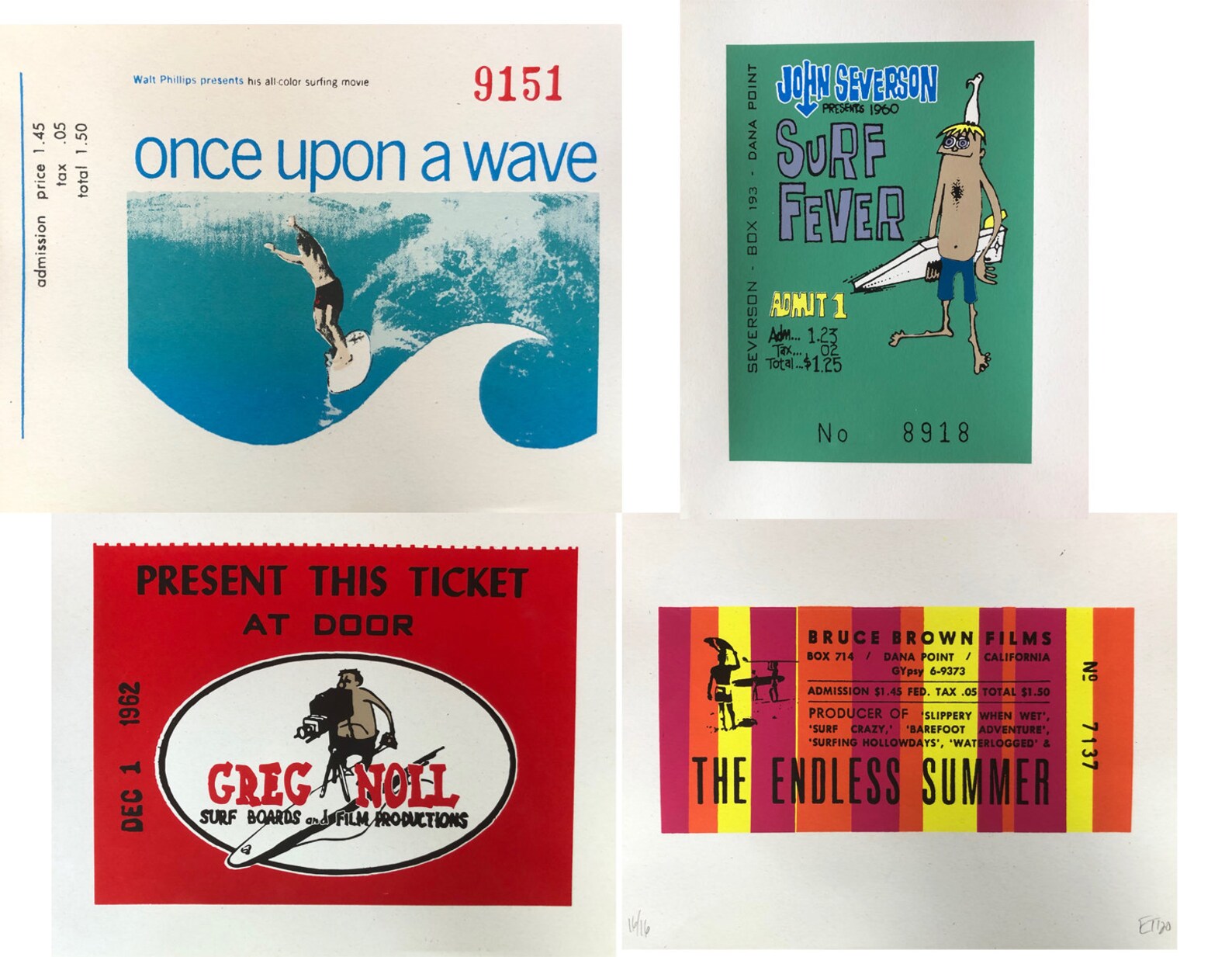 SAVE ON Set of 4 Surf Tickets Endless Summer Once Upon a Etsy