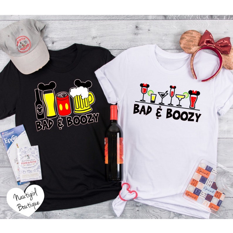 disney shirts Food and wine disney mickey shirts disney drinking shirts Bad and boozy epcot drinking shirts epcot