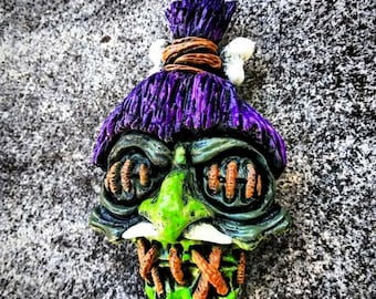 Shrunken head magnet by Wicked Wall Masks