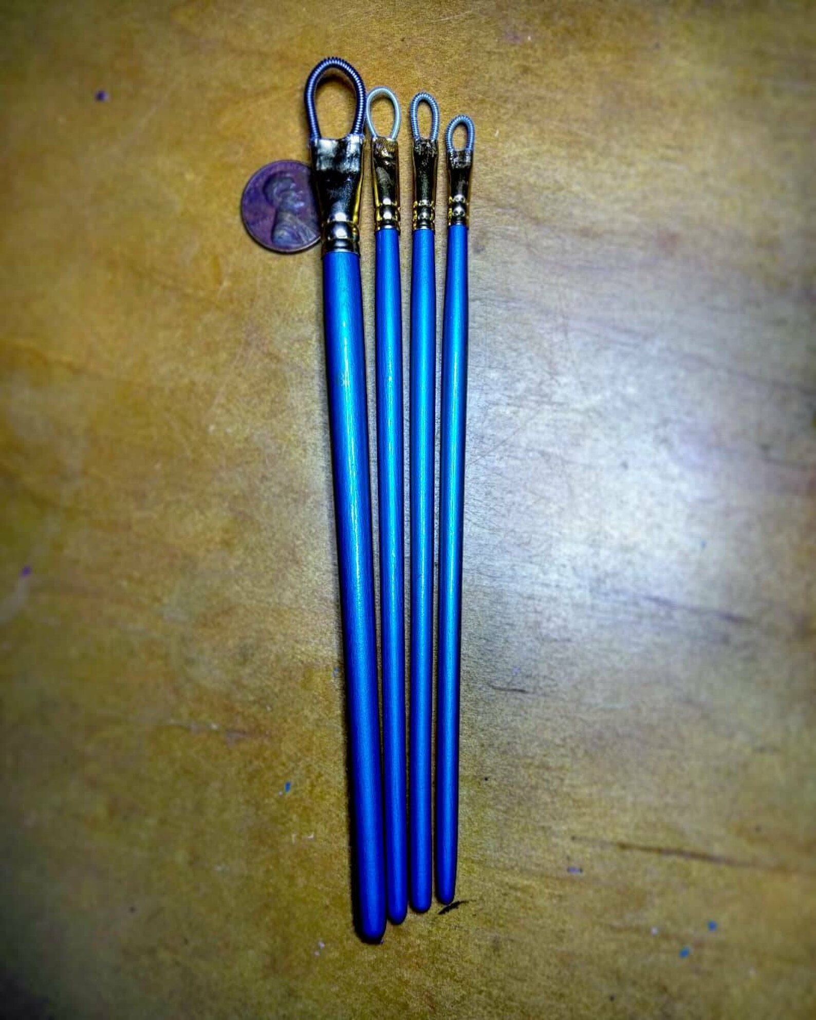 Set of 4 clay rake sculpting tools by Wicked Wall Masks. Set C Etsy