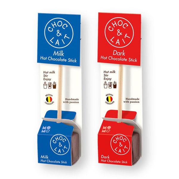 Mo Me Choc & Lait Milk OR Dark Hot Chocolate Stick 1.16 oz.X 2