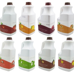 Tea Zone Fruit Syrup Fruit Juice for Bubble Tea, Drinks, Cocktails Assorted Flavors  64 Fl. Oz.