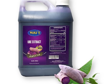 Real Ube Purple Yam Flavoring Extract from Natural Ube by Miki's 980 ML. (33.14 Fl. Oz.) (Pack of 4)