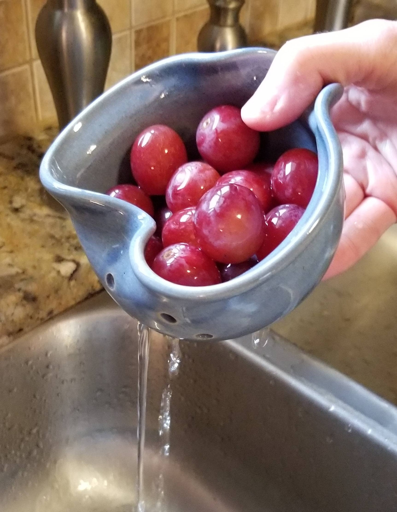Mini Heart-Shaped Berry Bowl - Country Blue