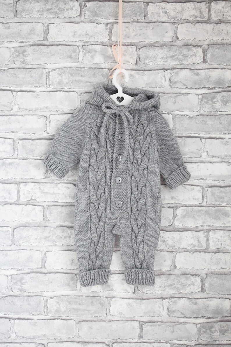Newborn Boy Costume Gray Overalls Knitting for Newborns Etsy