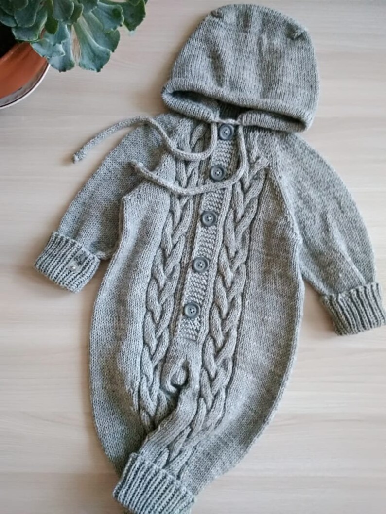 Newborn Boy Costume Gray Overalls Knitting for Newborns Etsy