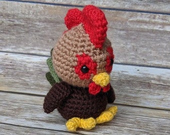 Rocky the Rooster amigurumi crochet pattern, Rooster crochet stuffed animal pattern, Crochet stuffed toy pattern, Rooster crochet pattern