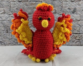 Phineas the Phoenix crochet pattern, Amigurumi crochet phoenix, phoenix amigurumi pattern, crochet phoenix stuffed animal