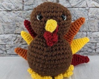 Tom the Turkey crochet pattern amigurumi, crochet turkey amigurumi pattern, thanksgiving crochet, thanksgiving decor, fall decoration