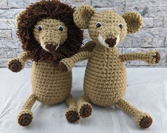 Leah and Leo the Lions amigurumi crochet pattern, crochet lion amigurumi pattern, lion crochet stuffed animal pattern, crochet amigurmi