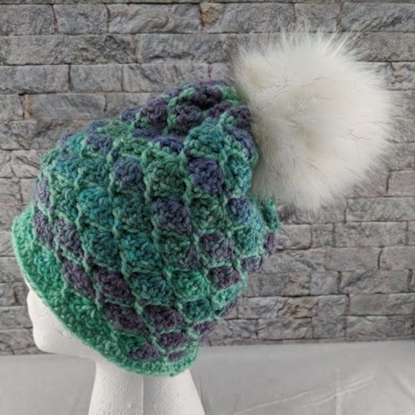 Mermaid hat crochet pattern, mermaid winter hat, women's crochet hat pattern, crochet slouchy hat, child's mermaid hat, crochet winter hat