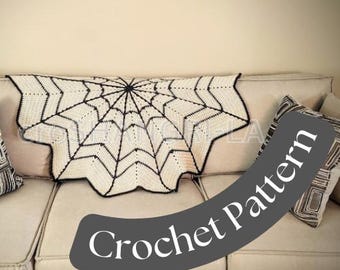 Spiderweb Blanket Crochet Pattern: Halloween Throw (digital