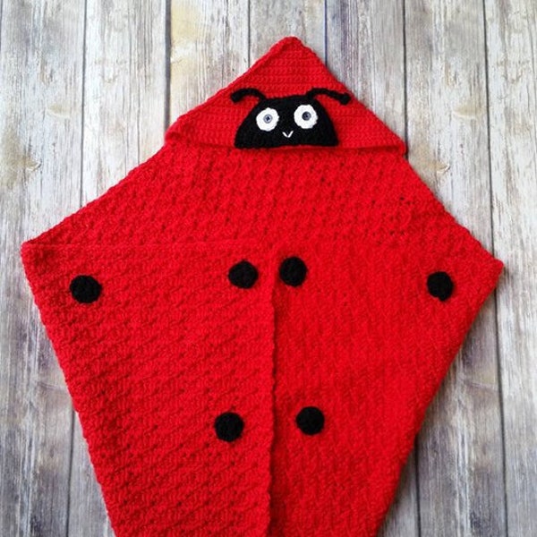ladybug hooded blanket Crochet pattern