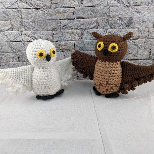 Sylvie the snowy owl crochet pattern, Owen the owl crochet pattern, crochet owl pattern, amigurumi crochet pattern, amigurumi owl