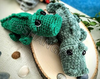 かぎ針編みのワニの編み図：あみぐるみぬいぐるみ（デジタル