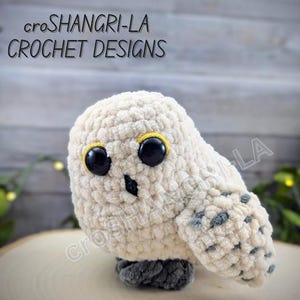 Patrón de crochet amigurumi de búho nival: Peluche (descarga digital)
